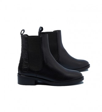 Pepe Jeans Chelsea Orsett leather ankle boots black 