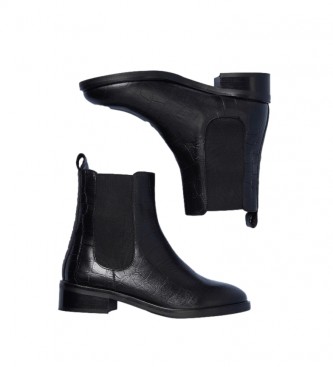 Pepe Jeans Chelsea Orsett leather ankle boots black 