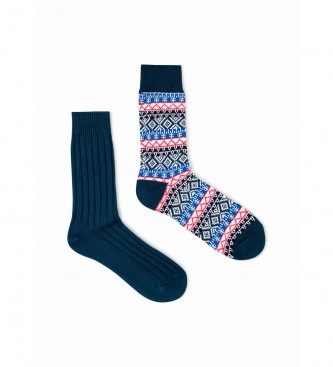 Pepe Jeans Pack of 2 pairs of Chunky Fair navy socks