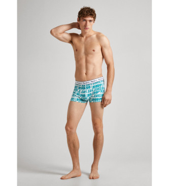 Pepe Jeans Pack 3 Boxers Logo branco, turquesa