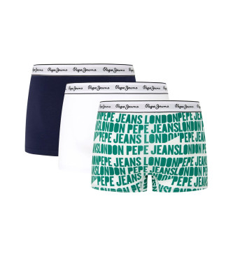 Pepe Jeans Pakke med 3 boxershorts Logo grn, hvid