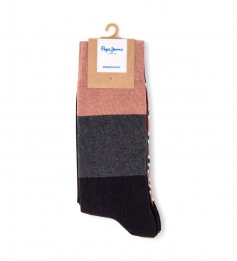Pepe Jeans Pack 3 Pairs of Colorblock Mix Socks multicolour