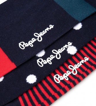 Pepe Jeans Pack 3 Paar mehrfarbige gepunktete Socken