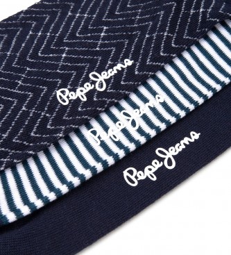 Pepe Jeans 3 Pair Pack of Geo Navy Socks