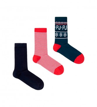 Pepe Jeans 3 Pair Pack of Red Logo Socks
