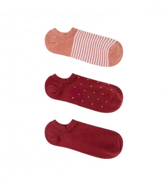 Pepe Jeans Lot de 3 paires de mini-chaussettes marron