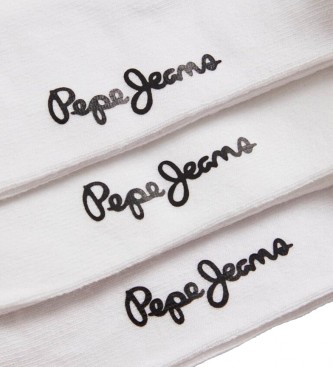 Pepe Jeans Frpackning med 3 par strumpor Vit piping