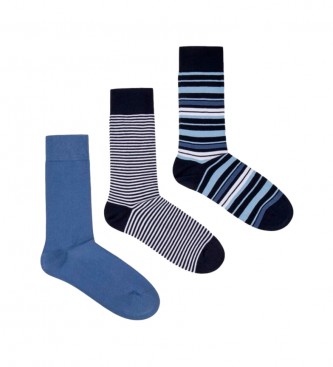 Pepe Jeans Set 3 paar sokken blauw