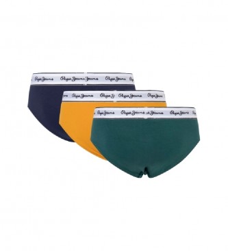 Pepe Jeans 3-pack Solid Briefs navy, yellow, green