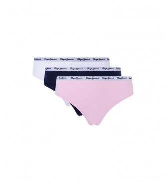 Pepe Jeans Pack 3 Thongs Classic navy, white, pink