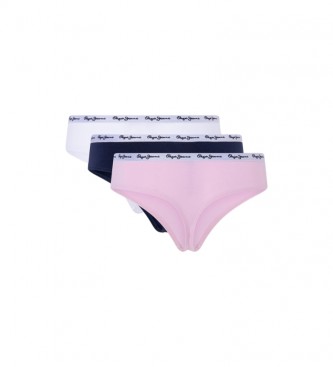 Pepe Jeans Pack 3 Thongs Classic navy, white, pink