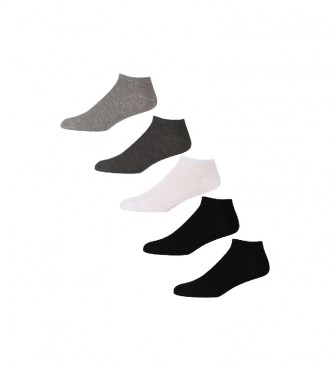 Pepe Jeans Confezione da 5 calzini Dan neri, bianchi, grigi
