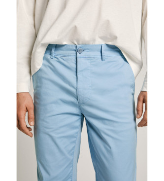 Pepe Jeans Pantaloni chino in popeline di cotone blu