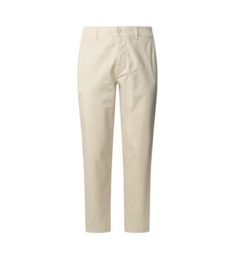 Pepe Jeans Witte ecru katoenen popeline chino broek