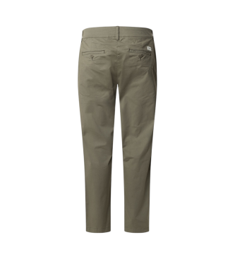 Pepe Jeans Pantaloni chino in popeline di cotone verde