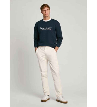 Pepe Jeans Chinobyxor Slim Corduroy vit