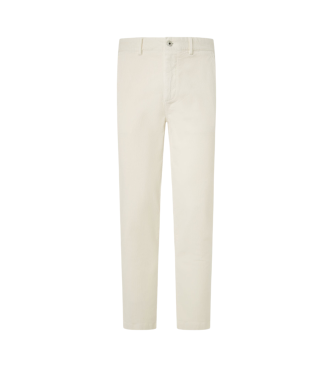 Pepe Jeans Pantaloni chino slim bianchi in velluto a coste