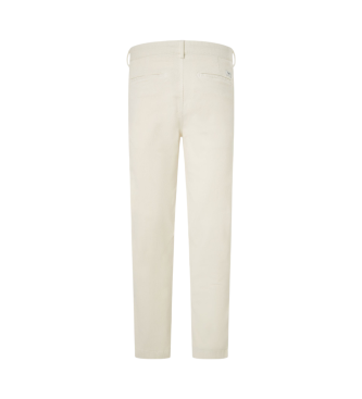 Pepe Jeans Pantaloni chino slim bianchi in velluto a coste