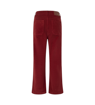 Pepe Jeans Pantaloni svasati in velluto a coste Celia dal taglio rosso