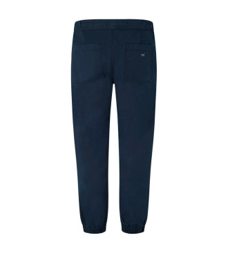 Pepe Jeans Pantaloni eleganti con risvolto blu scuro