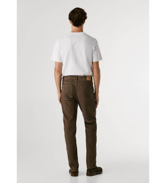 Pepe Jeans Pantalon slim  5 poches en velours ctel marron