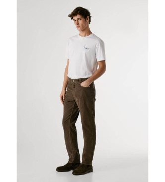 Pepe Jeans Pantalon slim  5 poches en velours ctel marron