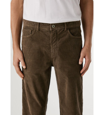 Pepe Jeans Pantalon slim  5 poches en velours ctel marron