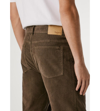 Pepe Jeans Pantalon slim  5 poches en velours ctel marron