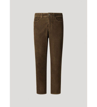 Pepe Jeans Pantalon slim  5 poches en velours ctel marron