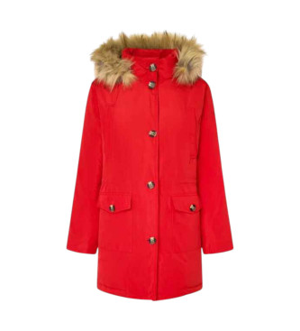 Pepe Jeans Parka matelass impermable rouge