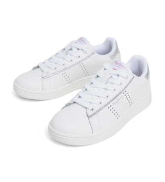 Pepe Jeans Player Glow Leren Sneakers wit