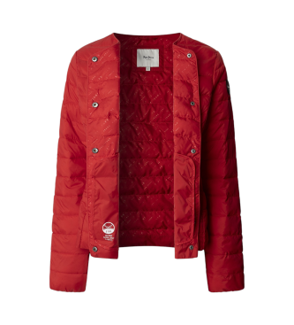 Pepe Jeans Wasserdichte gesteppte Daunenjacke Jane rot