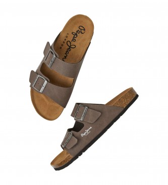 Pepe Jeans Brown Double Chicago Anatomical Sandals