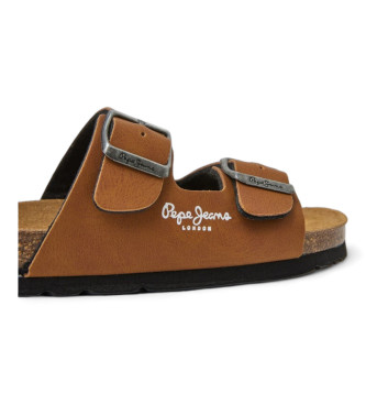 Pepe Jeans Anatomiska sandaler Double Kansas Brown