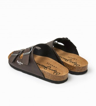 Pepe Jeans Anatomical sandals Double Kansas brown