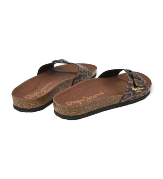 Pepe Jeans Bruna anatomiska Oban Leopard-sandaler