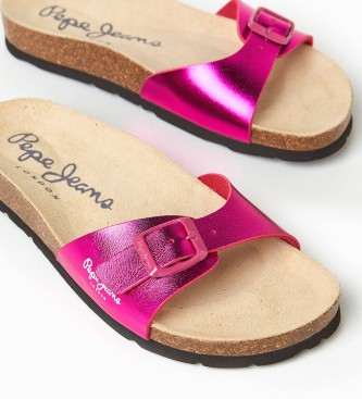 Pepe Jeans Anatomiczne sandały Oban Metal Sandals w kolorze różowym