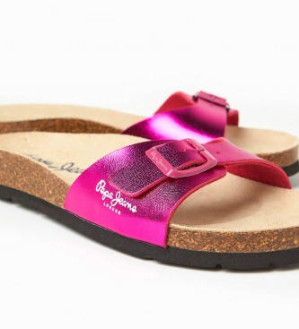 Pepe Jeans Anatomiczne sandały Oban Metal Sandals w kolorze różowym