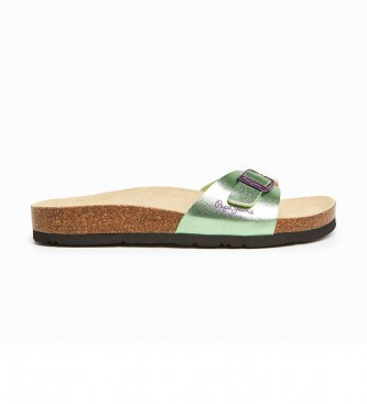 Pepe Jeans Anatomical Oban Metal green sandals