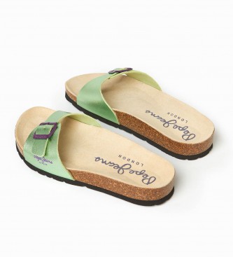 Pepe Jeans Anatomical Oban Metal groene sandalen