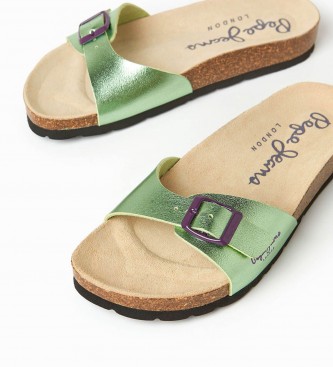 Pepe Jeans Sandales anatomiques Oban Metal vertes