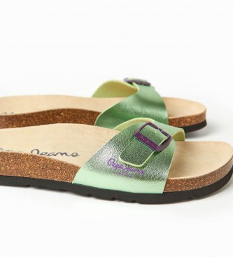 Pepe Jeans Anatomical Oban Metal green sandals