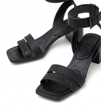 Pepe Jeans Altea Young - Sandales noires à talon - Hauteur du talon 6 cm