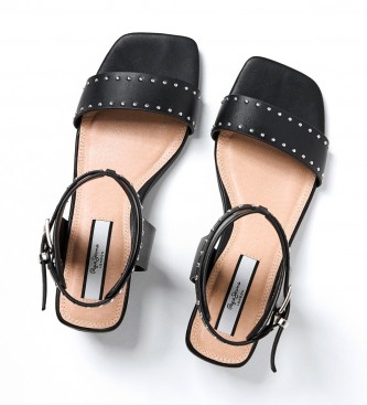 Pepe Jeans Romy Metal heeled sandals black - Height 5.5cm - - Sandals 