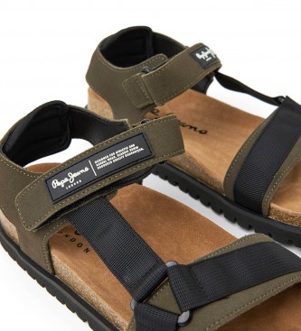 Pepe Jeans Anatomic Leather Sandals Mix Cork green