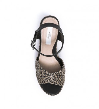 Pepe Jeans Sandalias de piel Blean Sweet negro -Altura tacón + plataforma:  10 cm- - Tienda Esdemarca moda, calzado y complementos - zapatos de marca y  zapatillas de marca