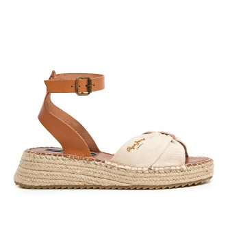 Pepe Jeans Kate One Leather Sandals off-white