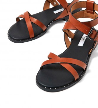 Pepe Jeans Hayes brown flat sandals
