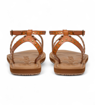 Pepe Jeans Brown Rio Studs Sandals