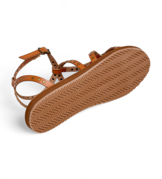 Pepe Jeans Brown Rio Studs Sandals